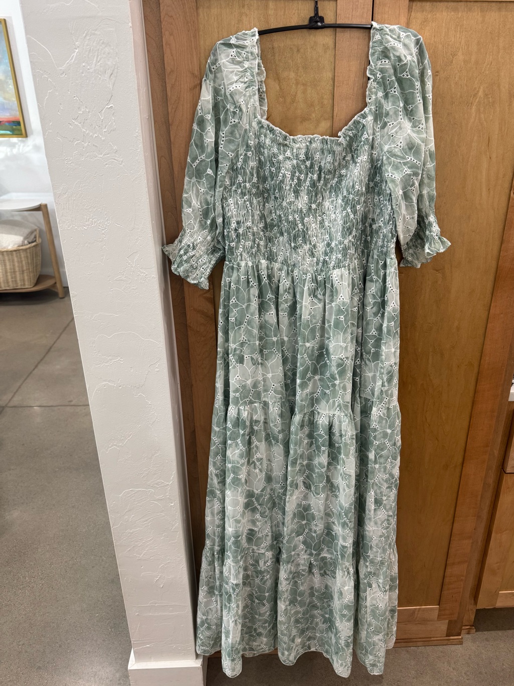Baltic Born 1x Sage Green Floral Smocked Maxi Dress — image 5 of 5